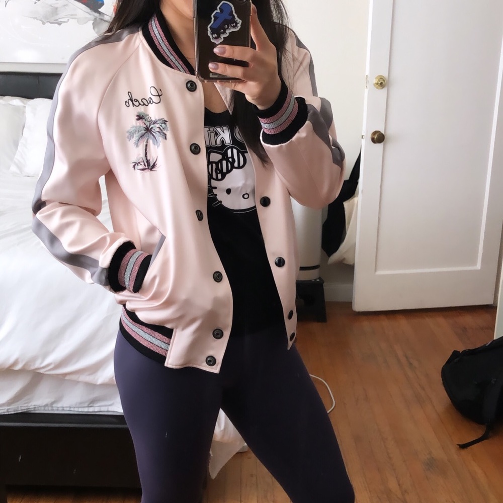 Silky Pink Coach Bomber